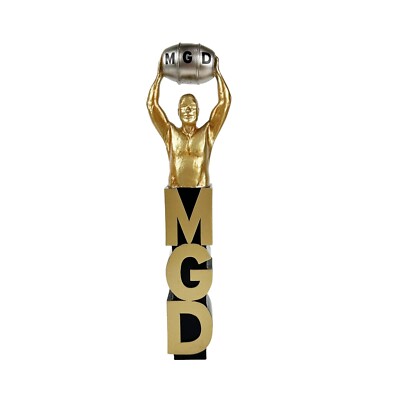 MGD Miller Genuine Draft Gold Keg Man Draft Beer Tap Handle Bar Mancave 13'' Tall
