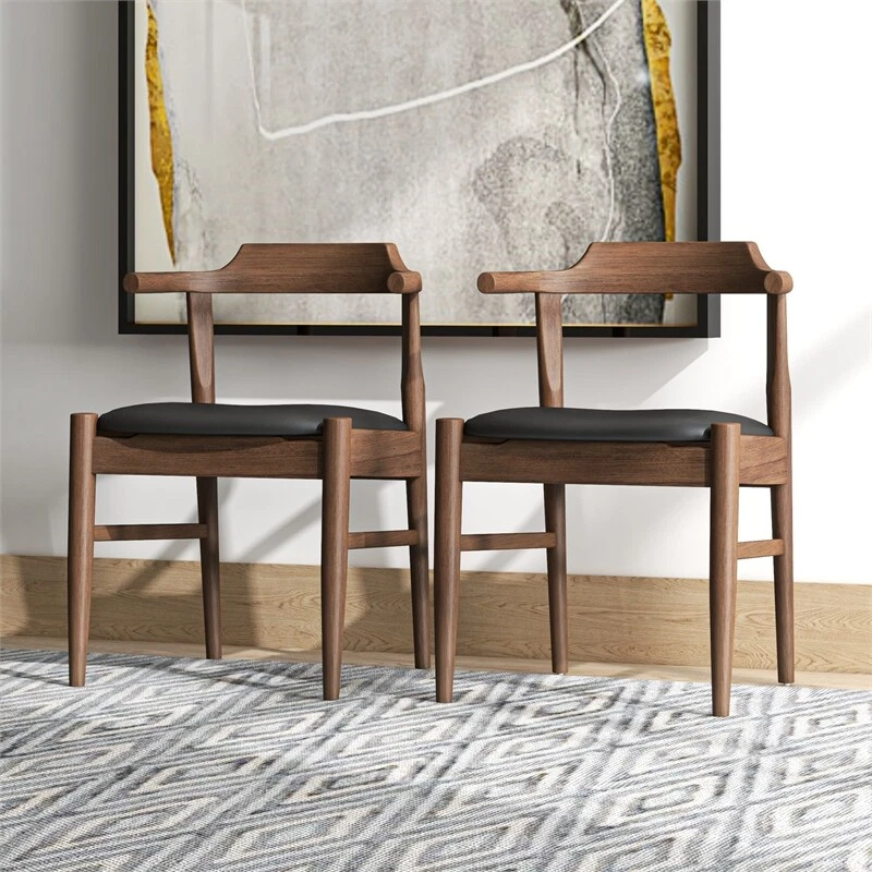 Faux leather mid century dining chair sales