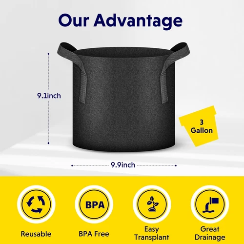 5-24Pack Garden Grow Bag/Rooty Bag Heavy Duty Non-Woven Plant Fabric Pot Contain - Picture 40 of 143