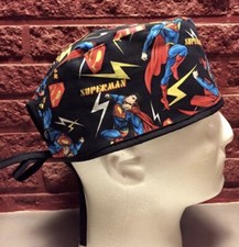 DC Comics Superman Lightning Scrub Hat Chemo Cap