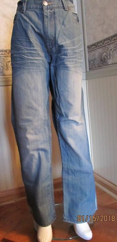 MODERN CULTURE WASHABLE COTTON MEN'S FADED BLUE JEANS -SZ 36"W X 30"L - Picture 1 of 11
