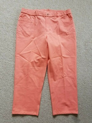 Womens Jeans-ISAAC MIZRAHI-LIVE!-peach cotton/rayon stretch denim cropped-14