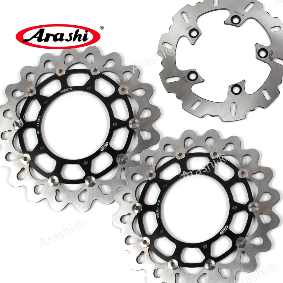 Arashi BLACK Front & Rear Brake Disc Rotor For Yamaha YZF R1 2015-2021 YZF-R1 - Image 2 of 4