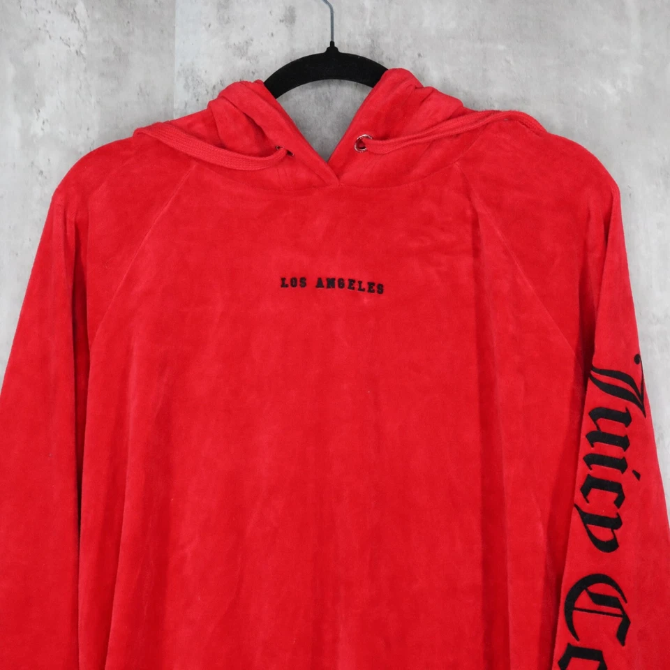 Женская толстовка с капюшоном Juicy Couture Black Label Размер Small Red Velour Los Angeles Размер Oversized - Изображение 2 из 4