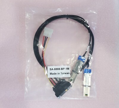 X2 Mini SAS SFF-8088 to SAS SFF-8482 Male 29Pin with 4Pin IDE Power Drive Cable