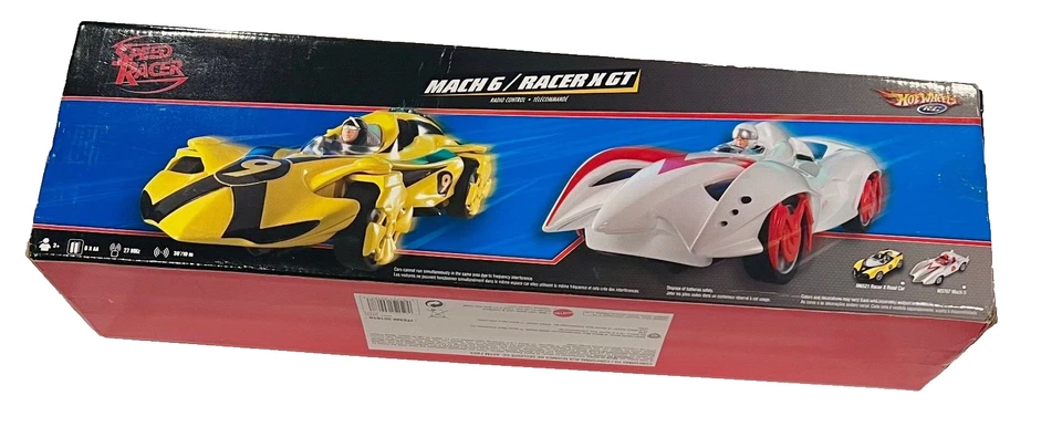 Hot Wheels Radio Control R/C 27 MHz Speed Racer Mach 6 & Racer X 2008 Sealed Box - Image 2 of 4