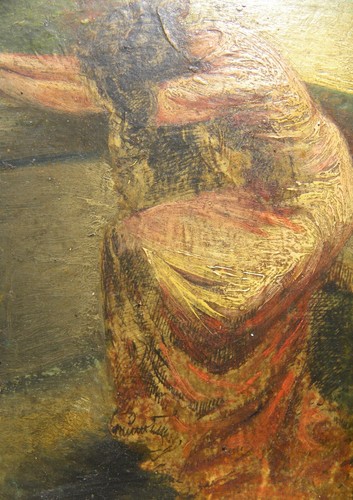 Opera attribuita a Umberto Veruda (Trieste 1868–1904) Inconsolabile OLIO cm20x15 - Picture 16 of 21