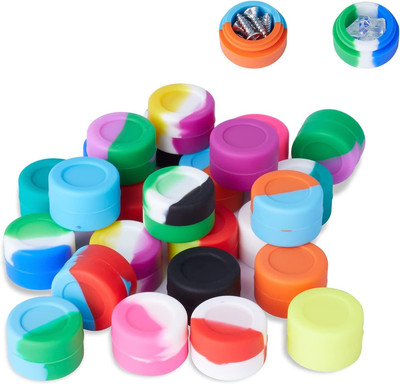 3Ml Lots Silicone Container Box 18 Colors 100Pcs