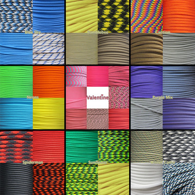 Kit Combo Cavo Paracord Paracord Planet - Misure Da 100 A 800 Piedi Totali, Nylon USA