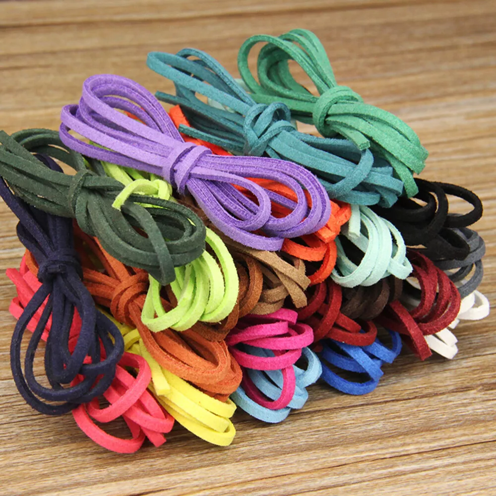 30pcs flat leather strip leather jewelry rope DIY necklace rope Leather Cord