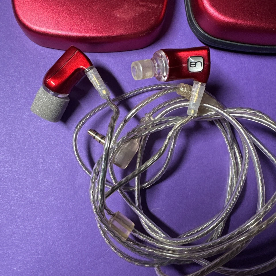Ultimate Ears Super Fi 5 Pro Headphones Red Stereo UE Earbuds without one nozzle - Image 2 of 4