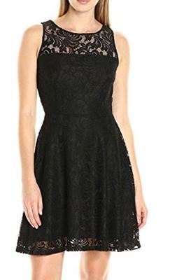 Karen Kane 4N94785 Black Fit And Flare Stretch Lace Dress - MSRP $129 | eBay Karen Kane 4N94785 Black Fit And Flare Stretch Lace Dress - MSRP $129 | eBay