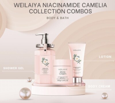 WEILAIYA  Camellia Collection Face & Body Day Cream+Shower Gel+Body Lotion+US