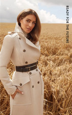 £999 - New - Karen Millen - Lydia Millen Italian Wool Military Coat - Uk Size 16