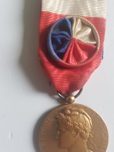medaille du Travail en Argent vermeil avec rosette Attribué en 1951 14 Grammes - Bild 3 von 5