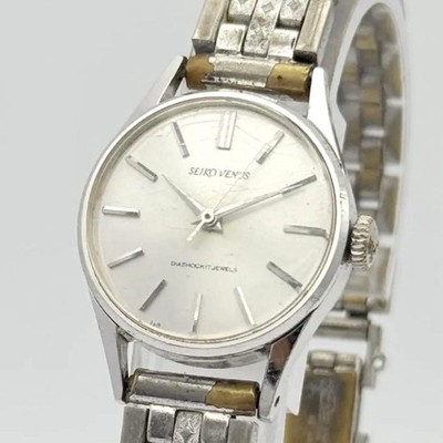 Seiko Venus 1904-0010 Handaufzug Damenuhr silbernes Zifferblatt 22,1 mm Armband