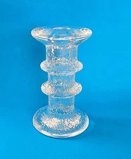 Iittala FESTIVO 2-RING glass candle holder Mid Century Modern Scandinavian ice
