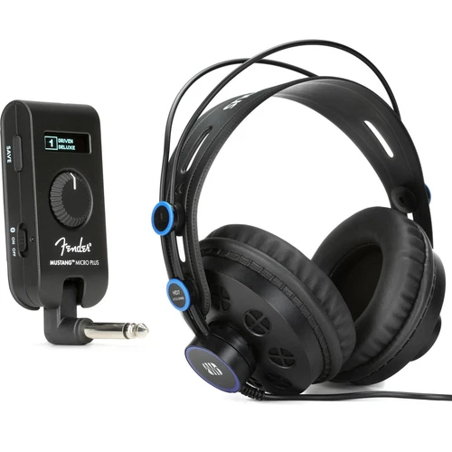 Fender Mustang Micro Plus Headphone Guitar Amp with PreSonus HD7 Headphones