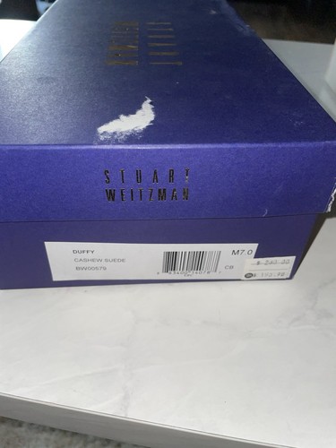 Stuart Weitzman Duffy Kitten Heel Suede Pumps Women’s Sz 7 Cashew Tan Minimalist - Picture 10 of 10