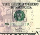 ((TRINARY - 6 IN A ROW)) $5 2013 ((59111111)) FANCY SERIAL # ** CURRENCY