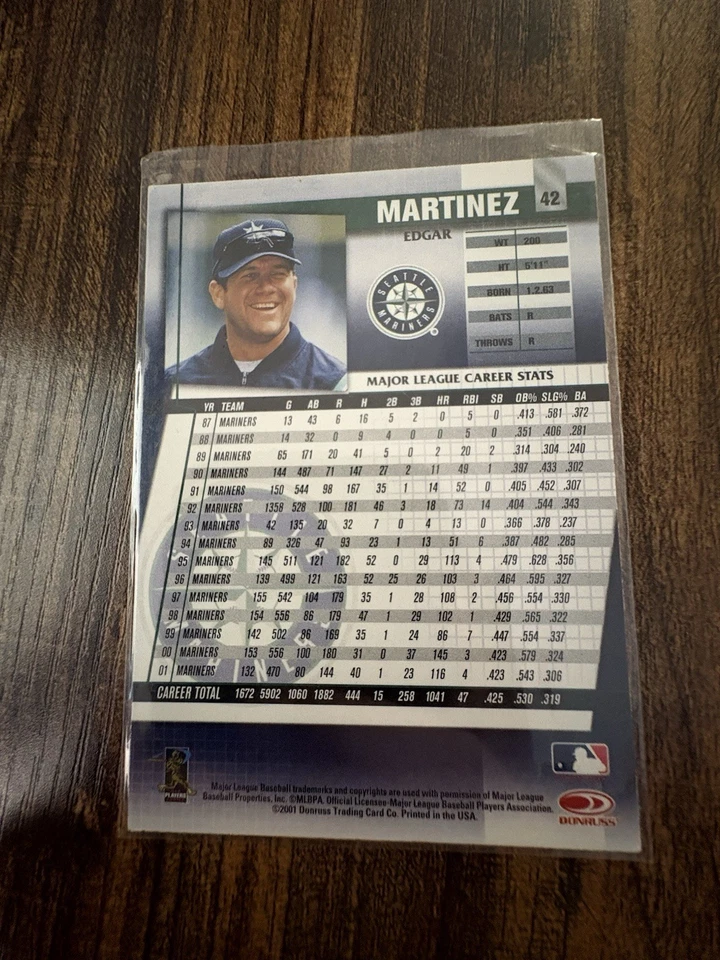 2002 Donruss Fan Club - Edgar Martinez #42 - Image 2 of 2