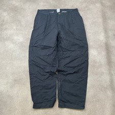 Tommy Hilfiger Chino Trousers Mens 38" Vintage 90s Pleated Relaxed Pants, Black