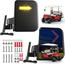 Universal Golf Cart Side Mirrors with Turn Signal Light for Club Car, EZGO, Yama