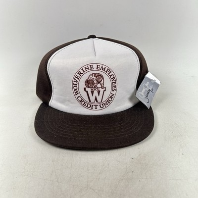 Vintage Wolverine Employees Credit Union SnapBack Trucker Hat Young An NWT