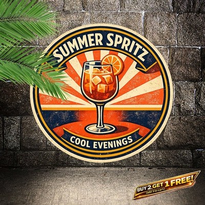 Aperol Milano Waterproof Round Metal Sign 8x8 Bar Pub Wall Decor