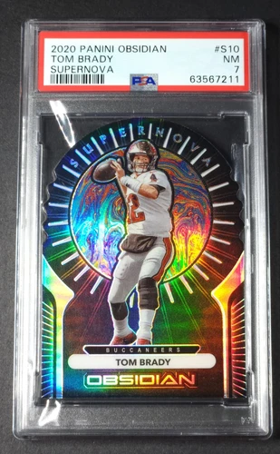 2020 OBSIDIAN SUPERNOVA #S10 TOM BRADY PSA 7 NM* ORANGE ETCH #7/35 SB WINS MATCH