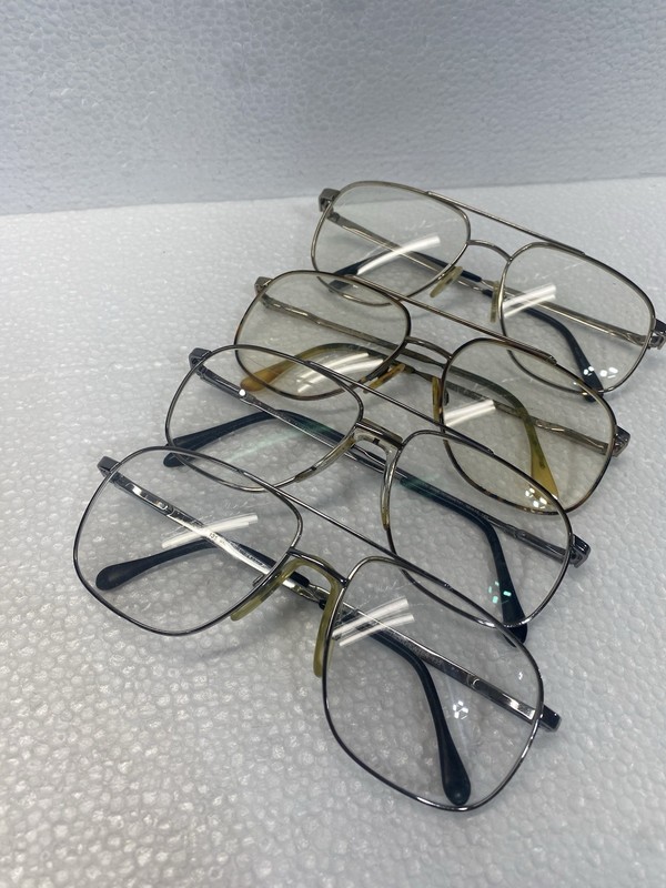 Vintage Men’s Eyeglasses Lot 4 Pair Used Eye Glasses Frames & Lenses
