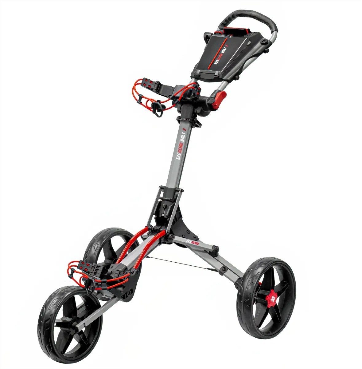 Gold Gear Direct - Longridge Ezeglide Bolt 2 Golf Push Trolley - Grey/Red - Image 2