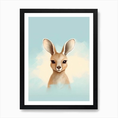 Baby Känguru skandinavischer Stil Il gerahmtes Wandbild Poster Leinwanddruck Bild