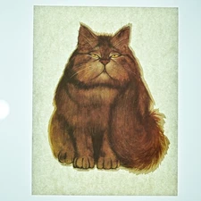 Original VINTAGE 1970s Heat Transfer | Fat Cat | Iron On