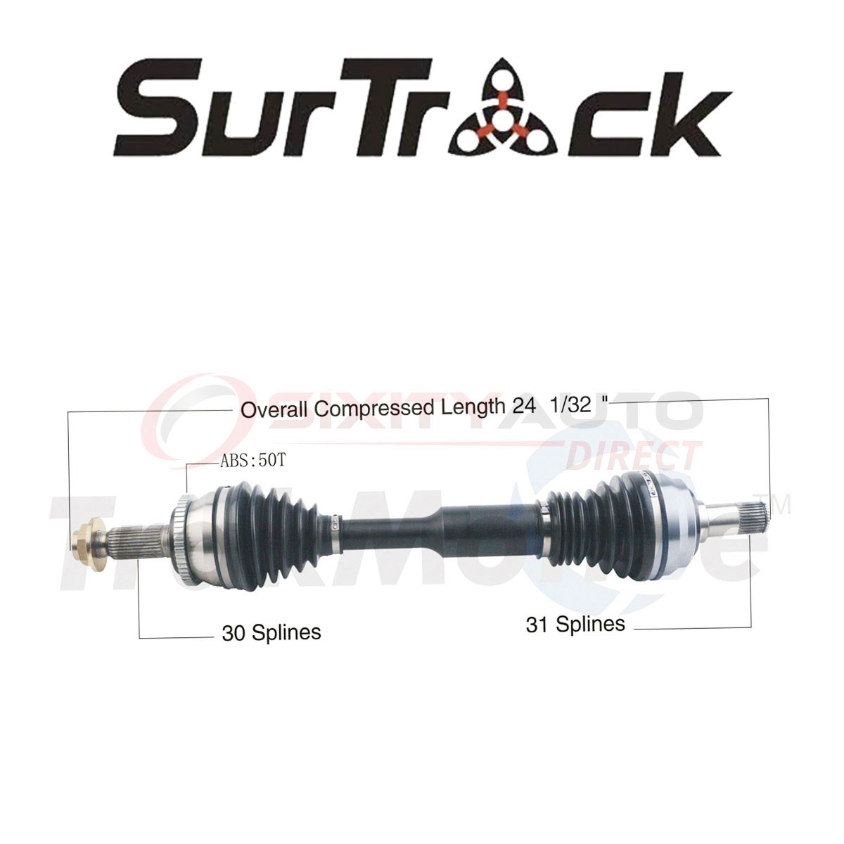 SurTrack CV Axle Shaft for 1995-2001 Acura NSX 3.0L 3.2L V6 - Constant dq