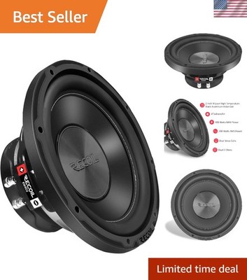 RW8D2 Echo Series 8 Inch 400 Watts Power Dual 2 Ohm Voice Coil, 2'' Black-Coat...