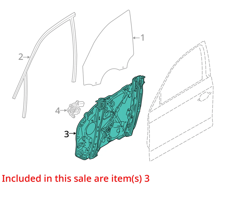 Driver Left Front Window Regulator Sedan Fits 19 BMW 330i , 51338498853 Foto 3 de 4