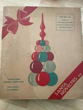 RARE Vintage Christmas Ornament Cluster Tree HEIM Santa Novelties Orig. Box!