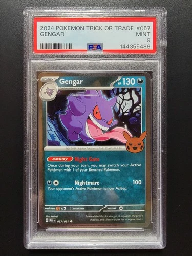 2024 POKEMON TCG TRICK OR TRADE #057 GENGAR PSA 9 Mint Graded
