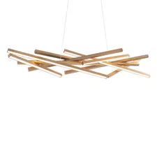 DWELED PD-731 Parallax 55in LED Linear Pendant 3000K in Aged Brass