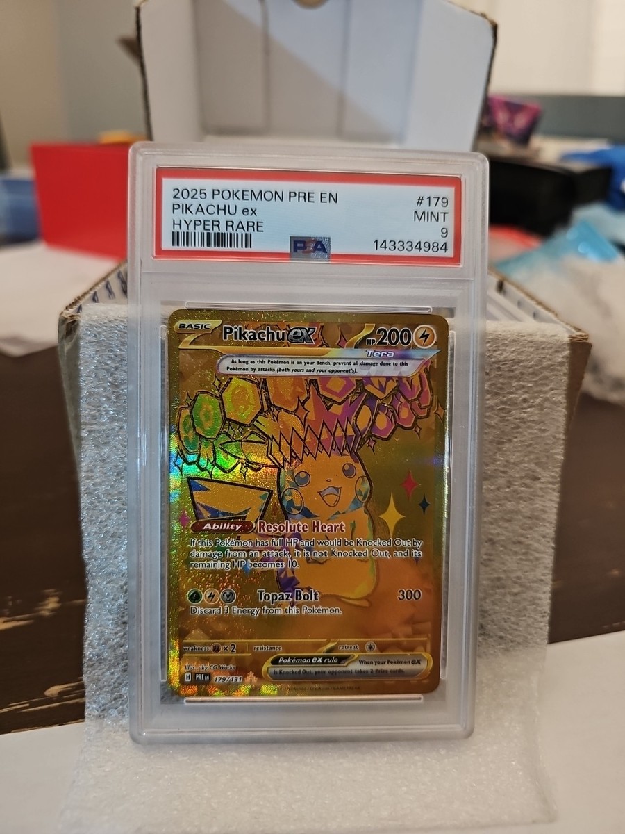 Pokemon 2025 Pikachu ex 179 Tera Hyper Rare Prismatic Evolutions