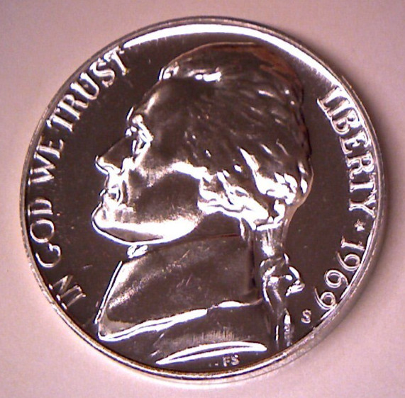 1969 S 5C Proof Jefferson Nickel