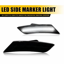 2 Smoked Lens White LED Bumper Side Marker Light Lamp For Cadillac 2013-14 ATS B