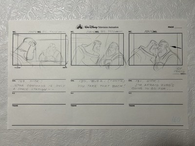 Disney Original Buzz Lightyear 2000 Star Command Storyboard