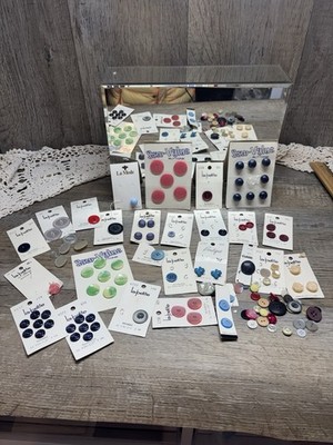 Mixed Buttons Lot - Vintage Retro - Different Styles, Materials, & Colors