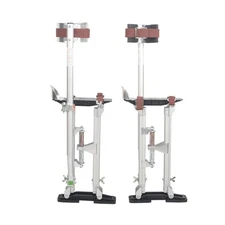18"-30" Adjustable Aluminum Drywall Stilts Tool - Painting Painter Taping Silver