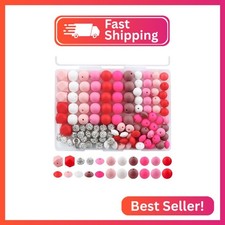 Lovyomi 120Pcs Multicolor 12mm 15mm Silicone Beads for Keychain Making, 14mm Hex