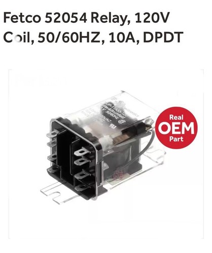 Fetco 52054 Hot Water Disp. Relay,120V Coil 50/60Hz, 10A - Picture 2 of 3