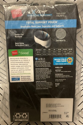 ๐ฅฅ Hanes Men's Tagless Trunks X-temp Total Support Pouch 3pk Size L๐ - Picture 4 of 5