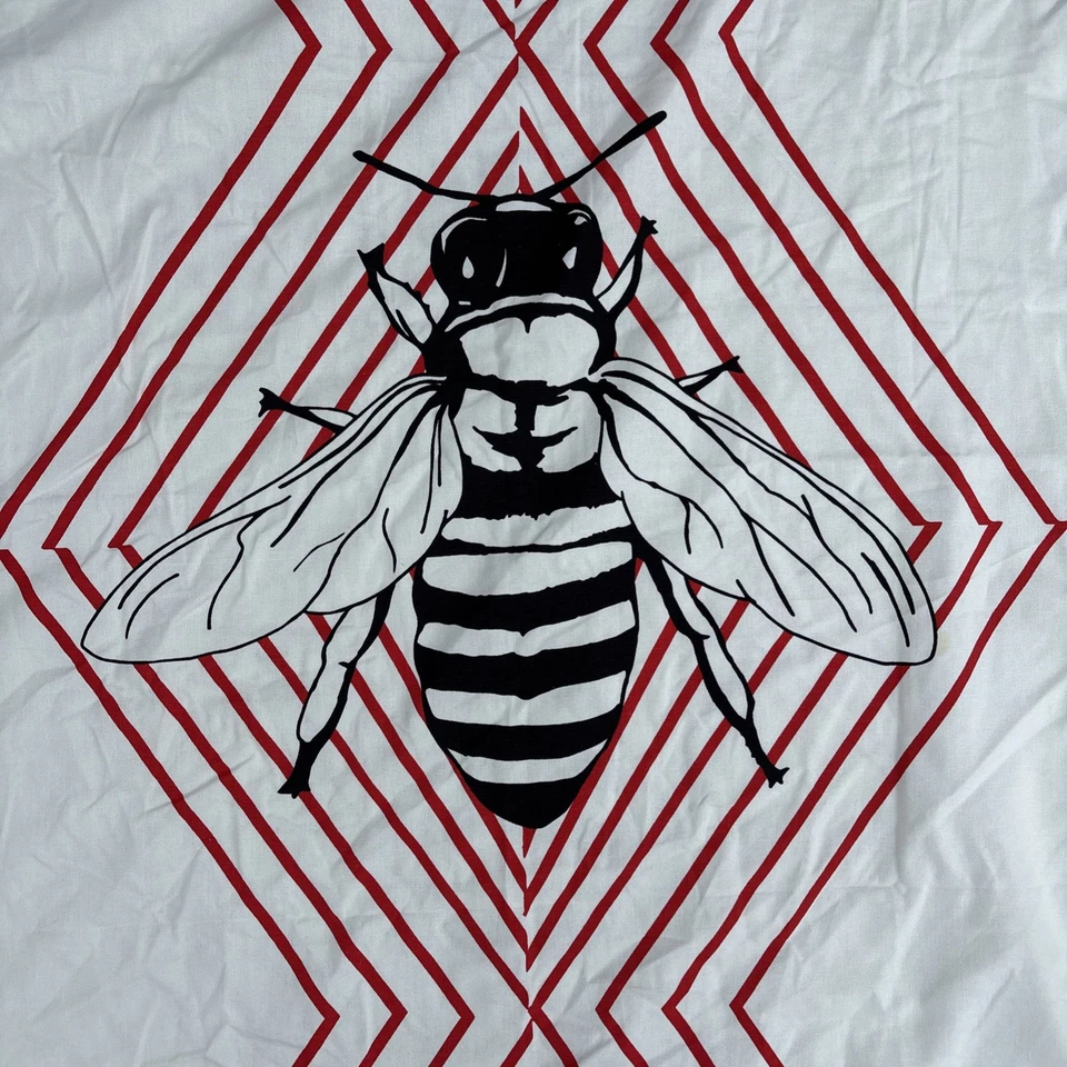 IKEA ÄNVARDBAR Tela de Abeja 59x118” Algodón Insecto Naturaleza Estampado Polinizador Jardín Foto 3 de 4